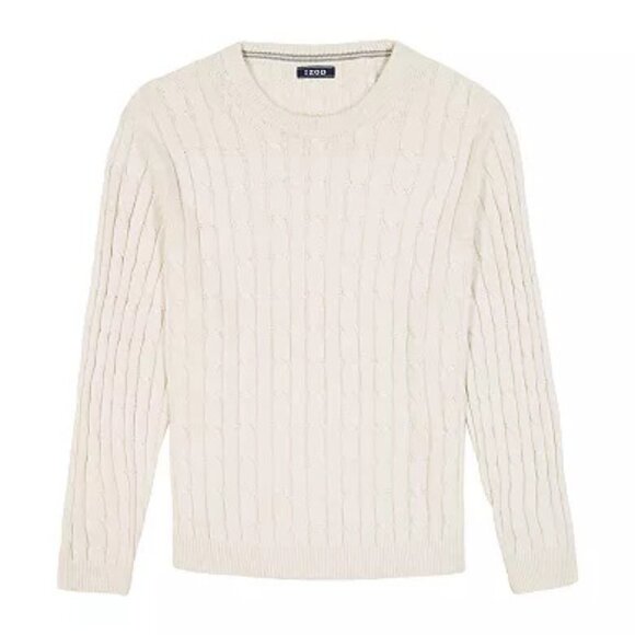 ✨✨Izod Cable Knit Sweater Beige XL NWT - Picture 4 of 5